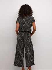 Kaffe KAmille V-Neck Short Sleeve Jumpsuit - Image 2 of 3