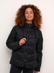 Kaffe KAsusanne Hood Zipper Puffer Jacket - Image 1 of 6