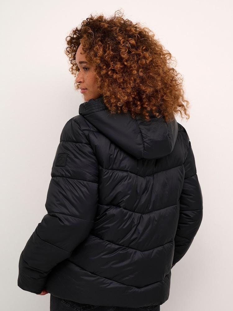 Kaffe KAsusanne Hood Zipper Puffer Jacket - Image 2 of 6