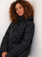 Kaffe KAsusanne Hood Zipper Puffer Jacket - Image 4 of 6