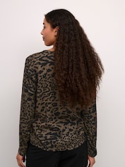 Kaffe KAditte V-Notch Neck Elastic Hem Blouse - Image 2 of 6