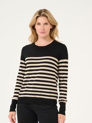 Kaffe Slim Fit KAlizza Striped Pullover Jumper - Image 1 of 5