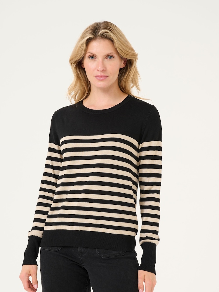 Kaffe Slim Fit KAlizza Striped Pullover Jumper - Image 1 of 5
