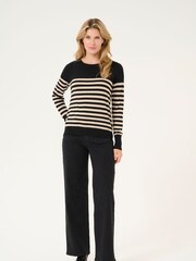 Kaffe Slim Fit KAlizza Striped Pullover Jumper - Image 3 of 5