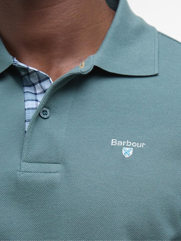 Barbour® Vintage Teal 100% Cotton Classic Polo Shirt - Image 5 of 6