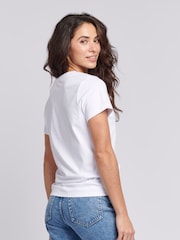 U.S. Polo Assn. White Womens Regular Fit V-Neck T-Shirt - Image 2 of 4