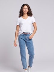 U.S. Polo Assn. White Womens Regular Fit V-Neck T-Shirt - Image 4 of 4