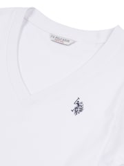 U.S. Polo Assn. White Womens Regular Fit V-Neck T-Shirt - Image 5 of 5