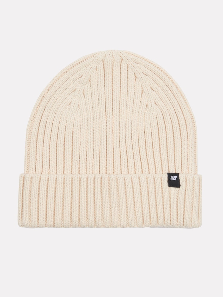 New Balance White Tab Beanie Hat - Image 1 of 3