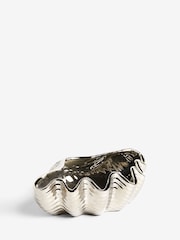 Silver Ceramic Clam Shell Decorative Bowl - Image 3 of 4