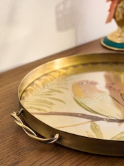 Gold Mirrored Parrot Metal Tray - Image 2 of 3