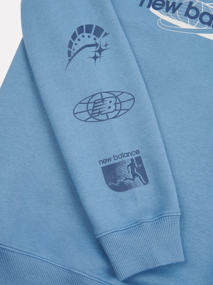 New Balance Blue Boys Global Sweatshirt - Image 10 of 10