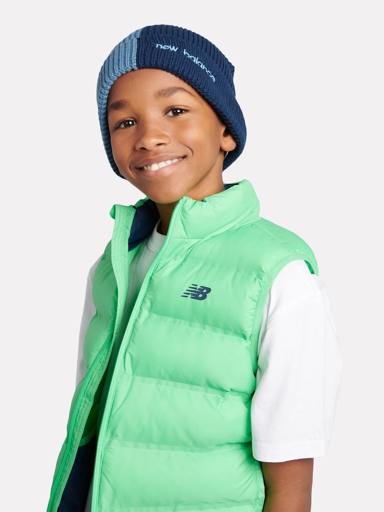 New Balance Blue Boys Two Tone Beanie Hat - Image 4 of 4 New Balance Blue Boys Two Tone Beanie Hat - Image 4 of 4