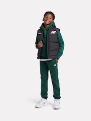 New Balance Black Boys Graphic Logo Quilted Gilet - Image 5 of 10