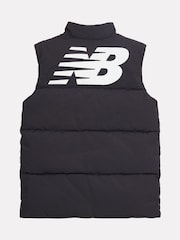 New Balance Black Boys Graphic Logo Quilted Gilet - Image 8 of 10