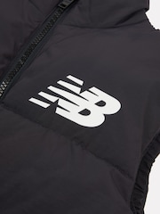 New Balance Black Boys Graphic Logo Quilted Gilet - Image 9 of 10