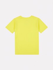 New Balance Yellow Boys 100% Cotton Stacked Logo T-Shirt - Image 2 of 3