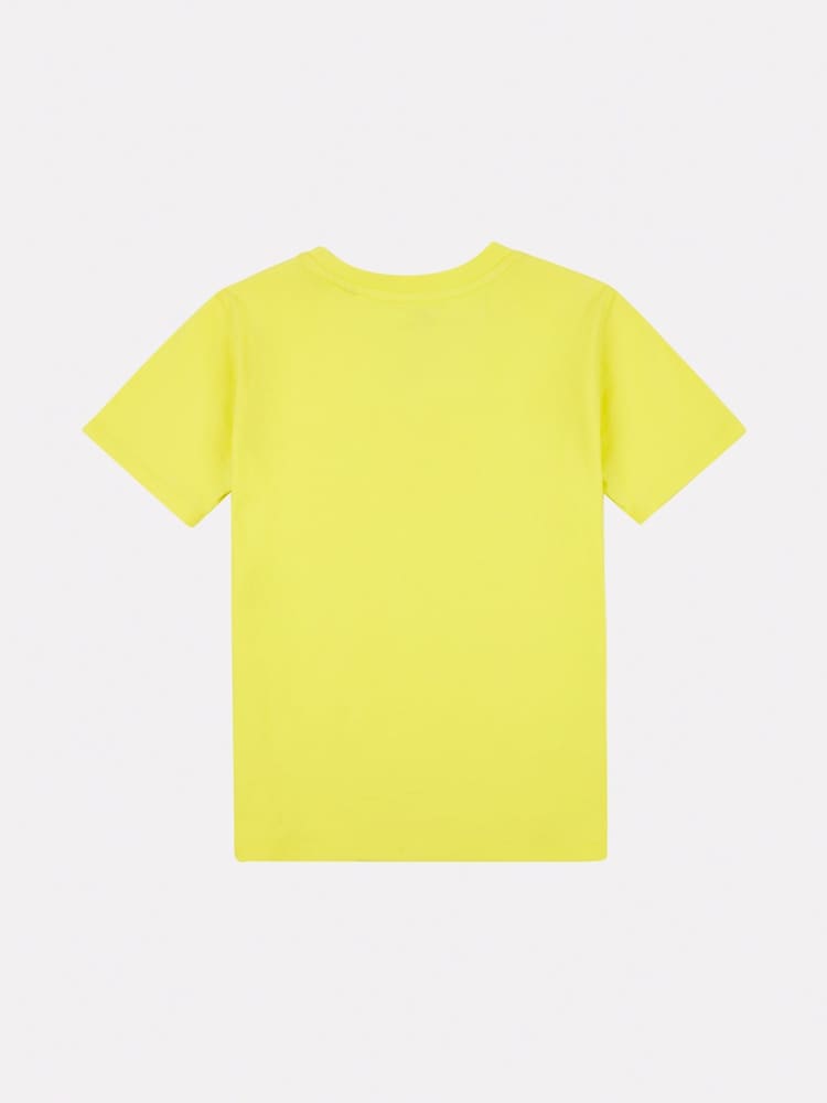 New Balance Yellow Boys 100% Cotton Stacked Logo T-Shirt - Image 2 of 3