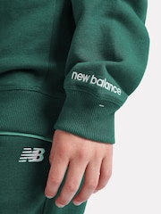 New Balance Green Boys Small Logo Sweatshirt - Image 5 of 9