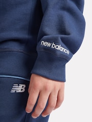 New Balance Dark Blue Boys Small Logo Sweatshirt - Image 6 of 9