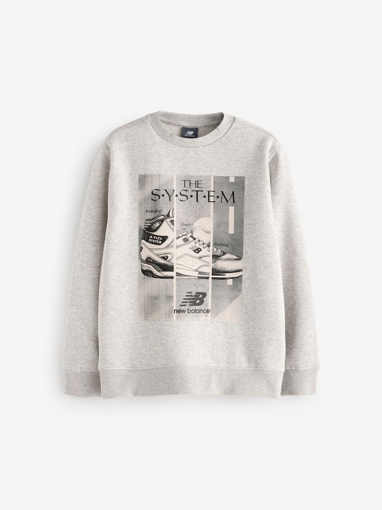 New Balance Grey Boys The System Sweatshirt - Image 1 of 4