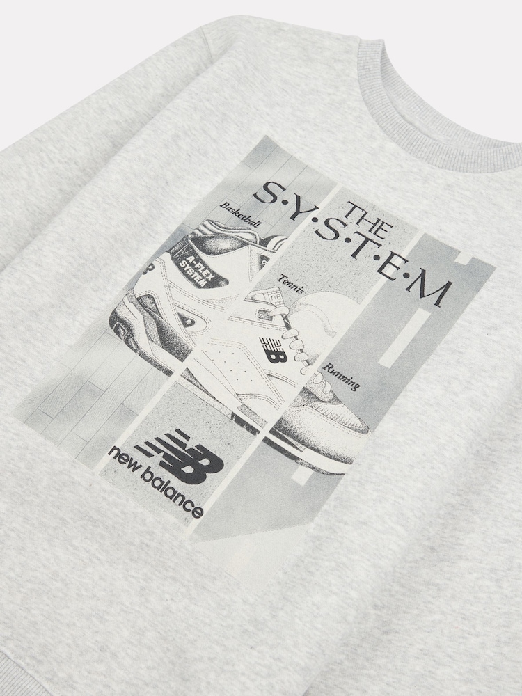 New Balance Grey Boys The System Sweatshirt - Image 4 of 4