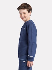 New Balance Blue Boys 100% Cotton Premium Loopback Sweatshirt - Image 2 of 9