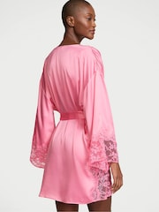 Victoria's Secret Pink Hope Satin Lace Trim Robe - Image 2 of 3