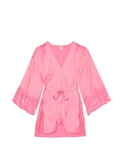 Victoria's Secret Pink Hope Satin Lace Trim Robe - Image 3 of 3