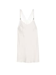 Victoria's Secret White Shine Strappy Back Satin Slip Dress - Image 3 of 3