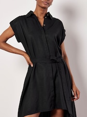 Apricot Black Hi-Low Shirt Dress - Image 3 of 5
