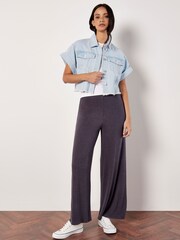 Apricot Blue Turn Up Crop Denim Jacket - Image 2 of 5