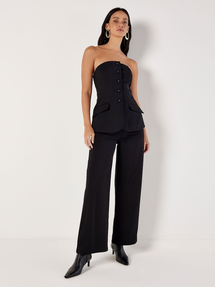 Apricot Black Tailored Bandeau Waistcoat - Image 1 of 4