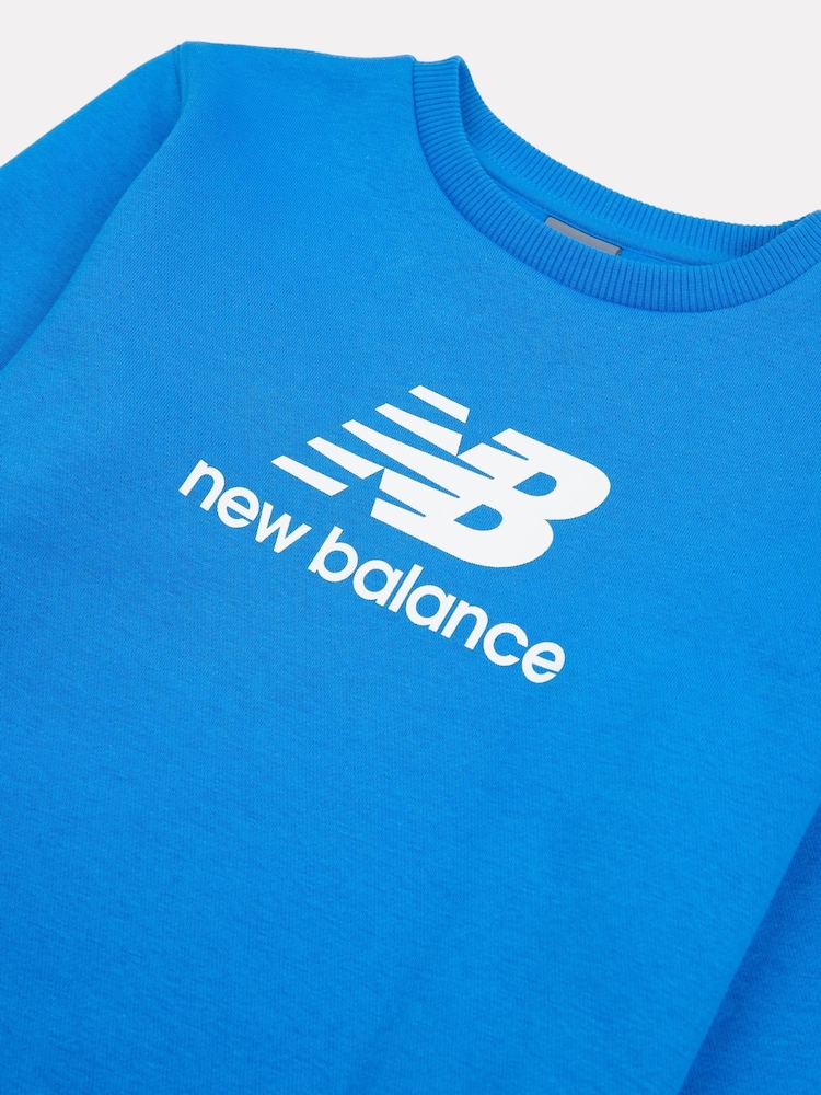 New Balance Blue Boys Stacked Logo Sweatshirt - Image 3 of 3