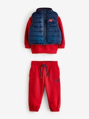 New Balance Red Baby Boys Sweatshirt Joggers And Gilet Set - Image 1 of 2
