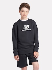 New Balance Black Boys Stacked Logo Sweatshirt - Image 1 of 8
