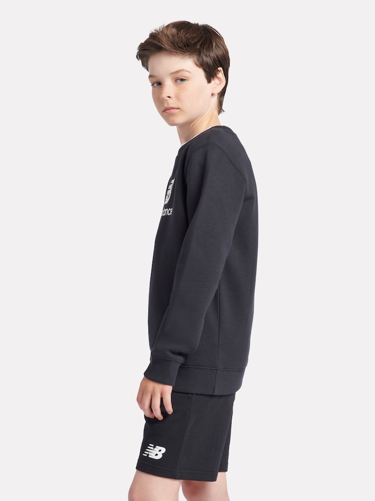 New Balance Black Boys Stacked Logo Sweatshirt - Image 2 of 8