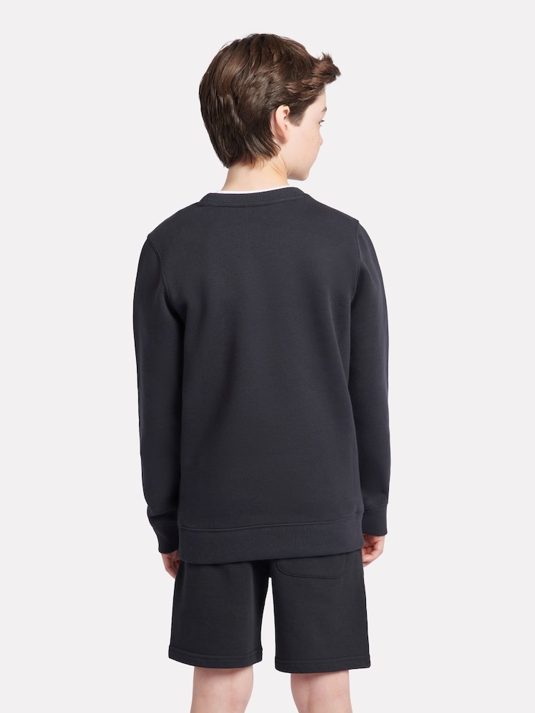 Zwart - New Balance sweatshirt met gestapeld logo voor jongens - Image 3 of 8