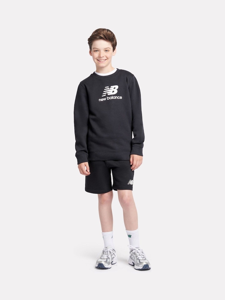 Zwart - New Balance sweatshirt met gestapeld logo voor jongens - Image 5 of 8