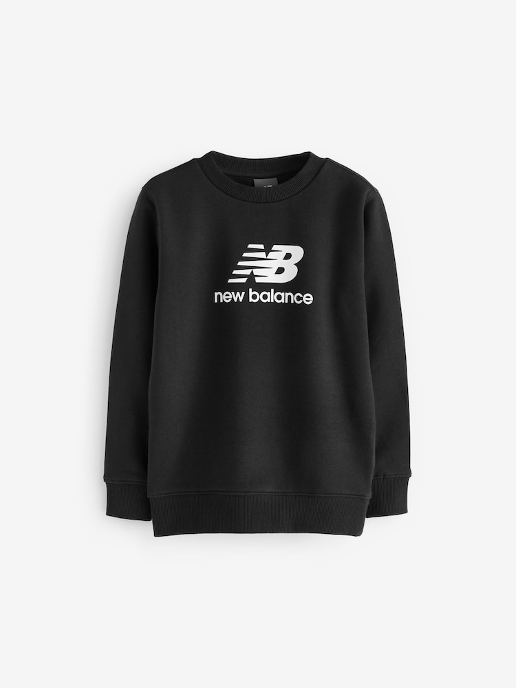 Zwart - New Balance sweatshirt met gestapeld logo voor jongens - Image 6 of 8