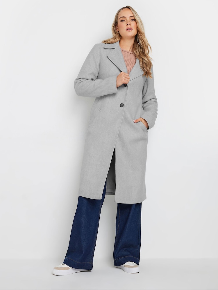 Long Tall Sally Grey Single Breasted Coat - Image 1 of 4
