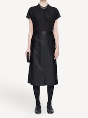 Joseph Black Blomfield Leather Midi Skirt - Image 1 of 4
