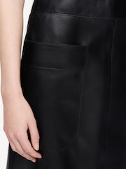Joseph Black Blomfield Leather Midi Skirt - Image 3 of 4