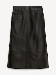 Joseph Black Blomfield Leather Midi Skirt - Image 4 of 4