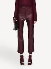 Joseph Red Duke Leather Stretch Flared Trousers - Image 1 of 6