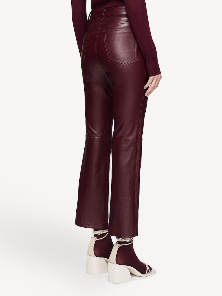Joseph Red Duke Leather Stretch Flared Trousers - Image 2 of 6