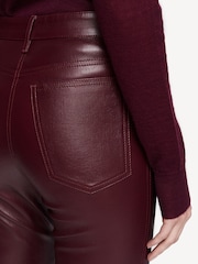 Joseph Red Duke Leather Stretch Flared Trousers - Image 5 of 6