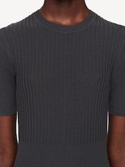 Joseph Grey Merino Rib Midi Dress - Image 3 of 7