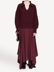 Joseph Red Open Collar Merino Wool Jumper - Image 2 of 8