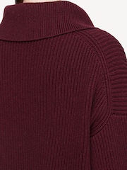 Joseph Red Open Collar Merino Wool Jumper - Image 5 of 8